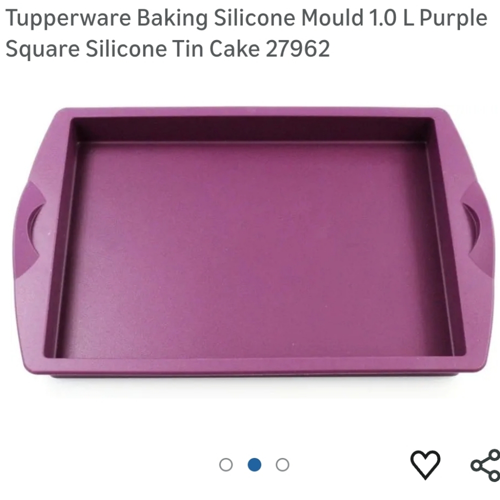 Tupperware Baking Silicone Mould 7"X10"X0.79 Purple Cabbage Square Silicone Cake